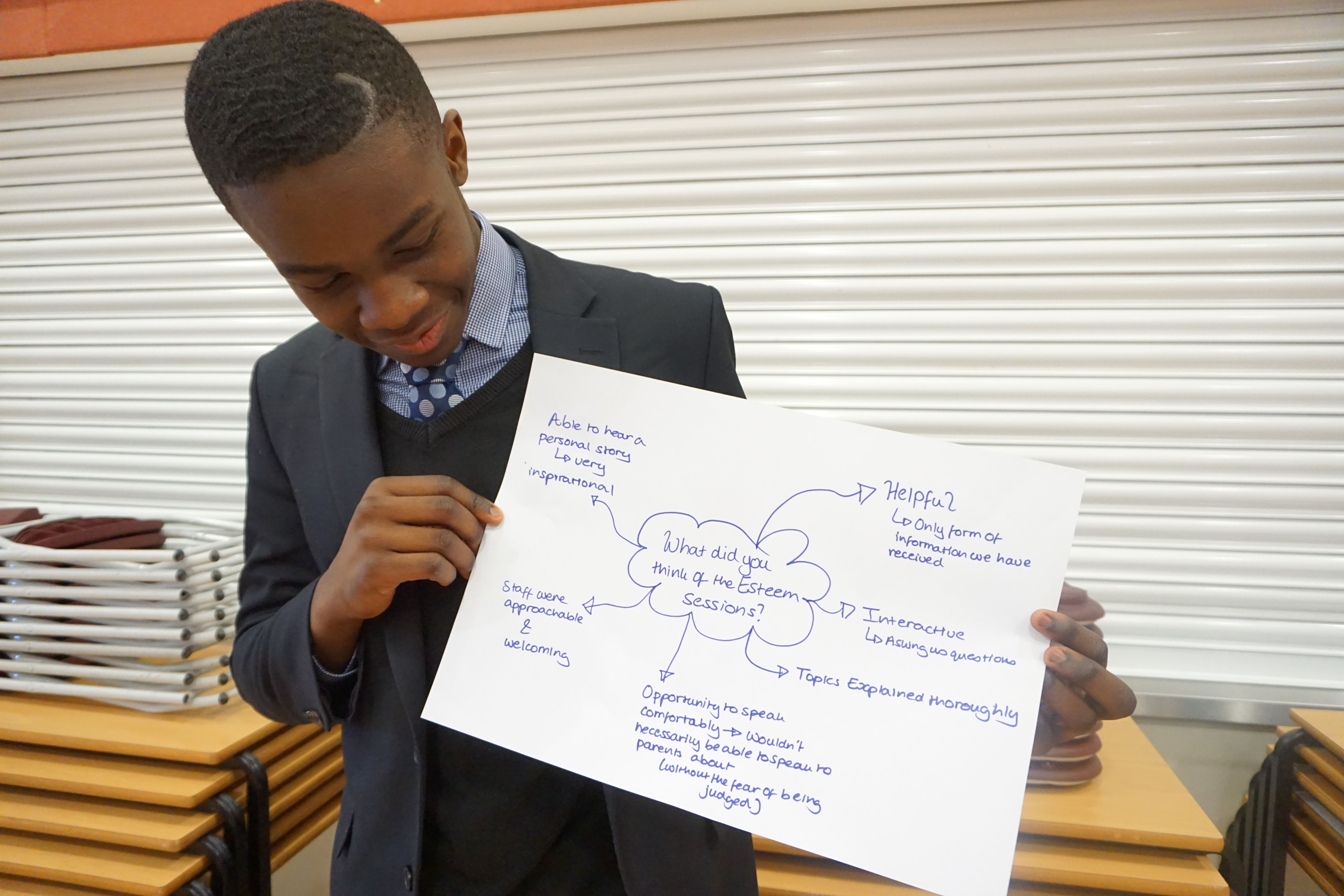 Young person gives feedback on Esteem lessons