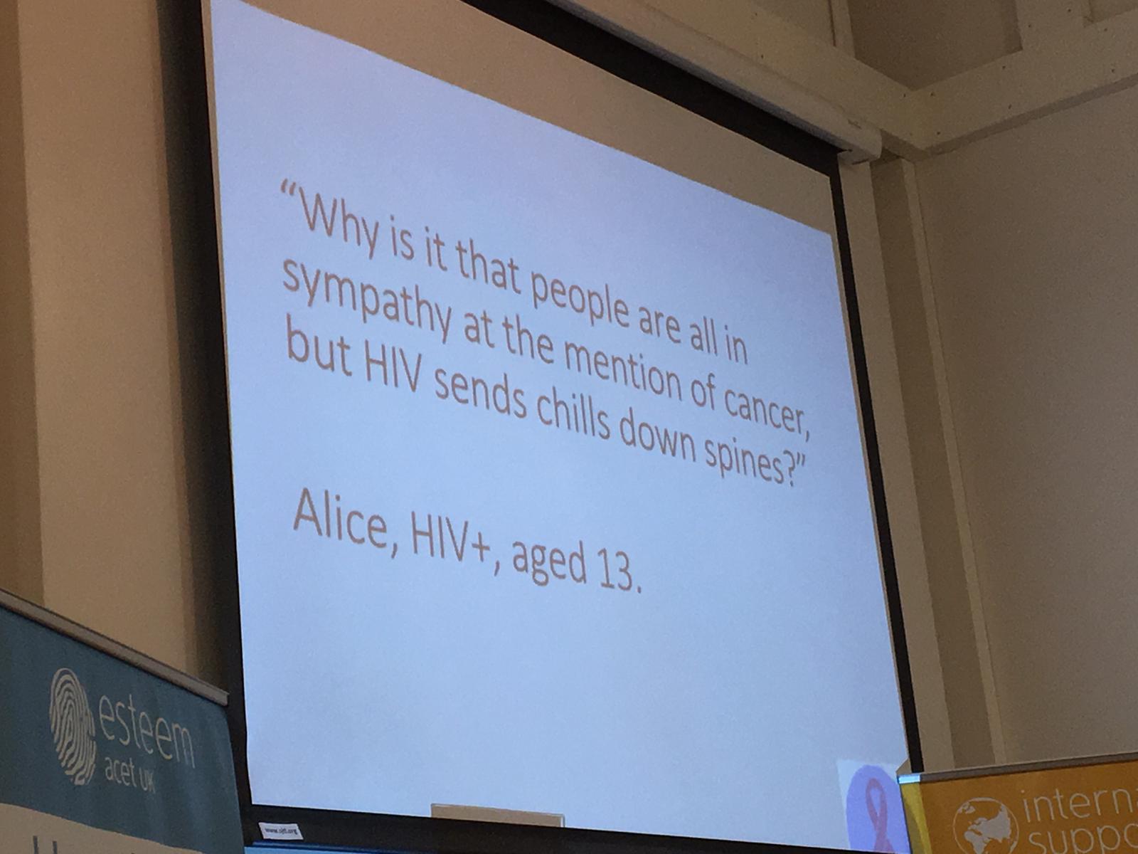 Quote about HIV stigma