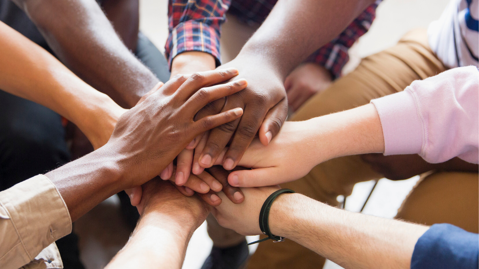 Young people hands and forearms