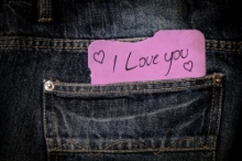 i love you card in pocket